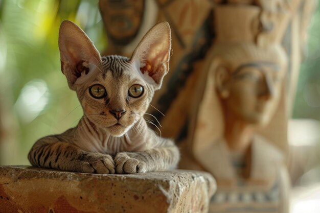 Foto de speelse sphinx kitten een heerlijke mix van charme en ondeugende energie