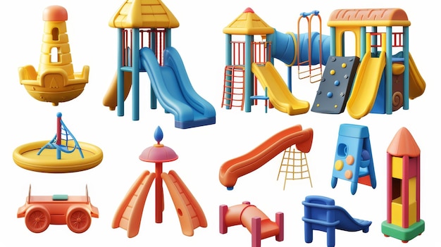 De speeltuin van een kind een moderne icoon set