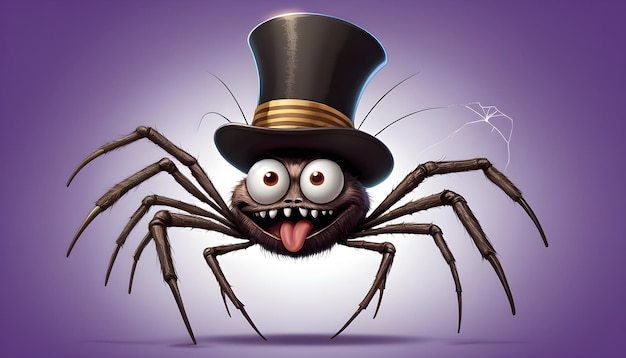 de spin met een hoed en een monocle