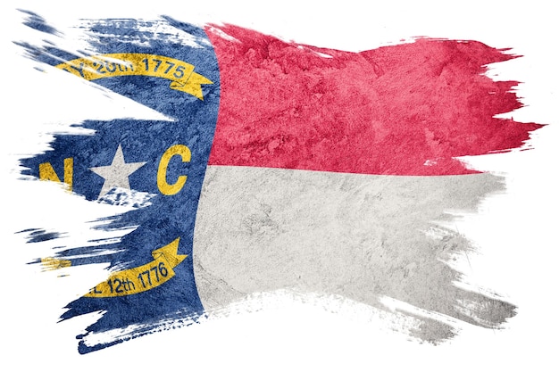 De staatsvlag van Grunge Noord-Carolina. North Carolina vlag penseelstreek.