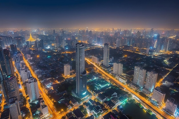 De stad's nachts Bangkok Thailand