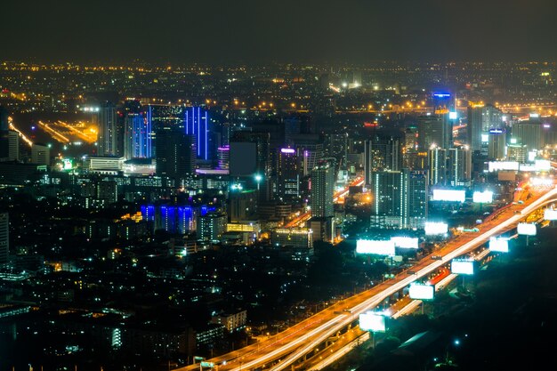 De stad van Bangkok bij nacht, Thailand bij nacht