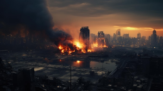 De stad werd getroffen door een bom die door AI werd gegenereerd.