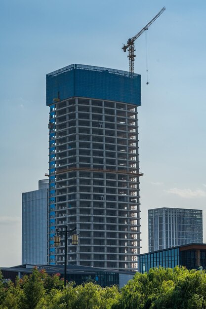 Foto de stadsgebouwen in aanbouw