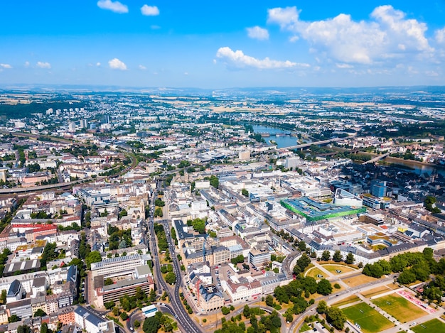 De stadshorizon van Koblenz in Duitsland
