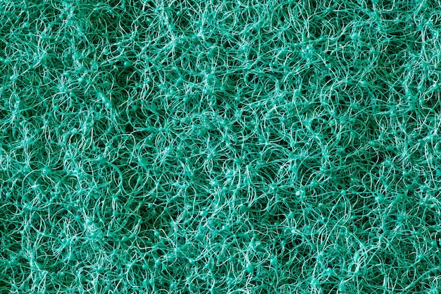 De stapel op de achterkant van de schuimspons is groen, close-up macroweergave