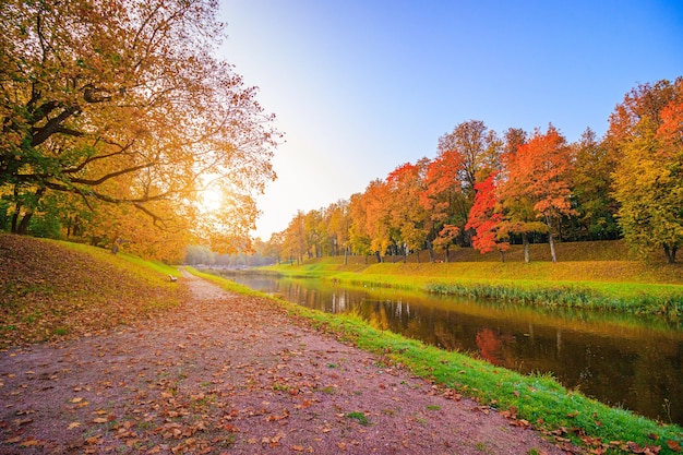 De steeg van het herfstpark