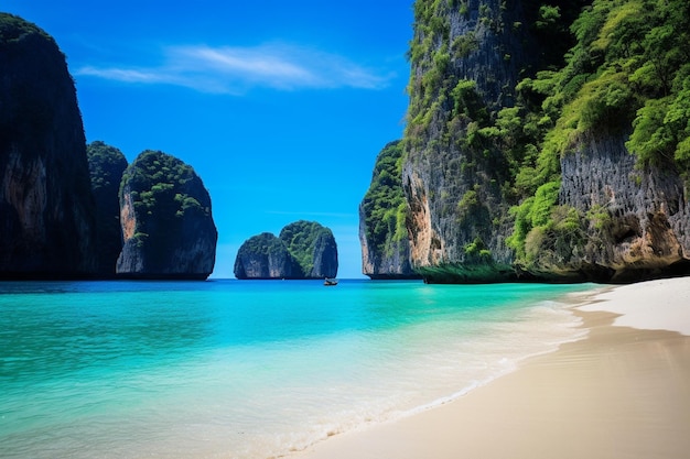 De stranden van de Ko Phi Phi-eilanden en het schiereiland Rai Ley worden omringd door prachtige kalksteen kliffen