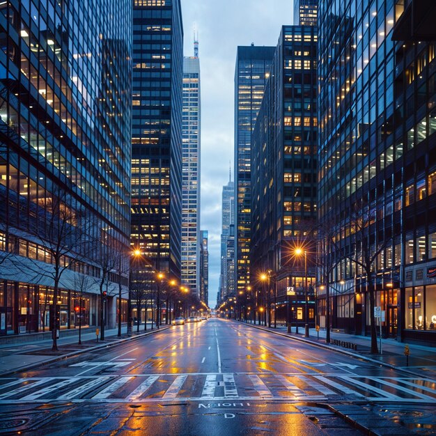 De straten van New York City's nachts.
