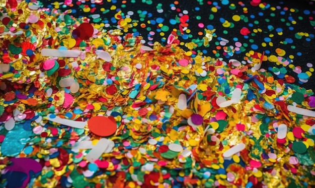 De straten waren gevuld met kleurrijke confetti Creëren met behulp van generatieve AI-tools