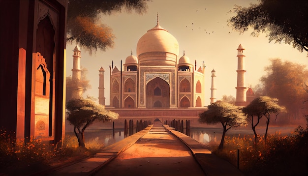 De Taj Mahal is een beroemd monument in India.