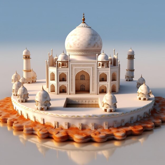 De Taj Mahal is geïsoleerd met een bezienswaardigheid.