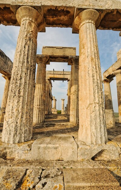 De tempel van Aphaia gewijd aan de godin Aphaia op het Griekse eiland Aigina