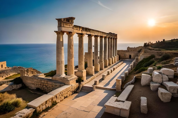 De tempel van apollo bevindt zich op het eiland Kreta.