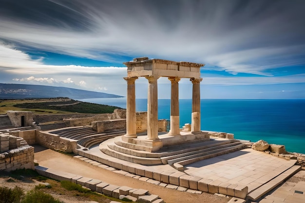 De tempel van apollo op de acropolis van athene