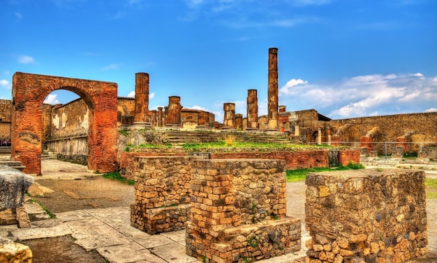 De tempel van Jupiter in Pompeii, Italië