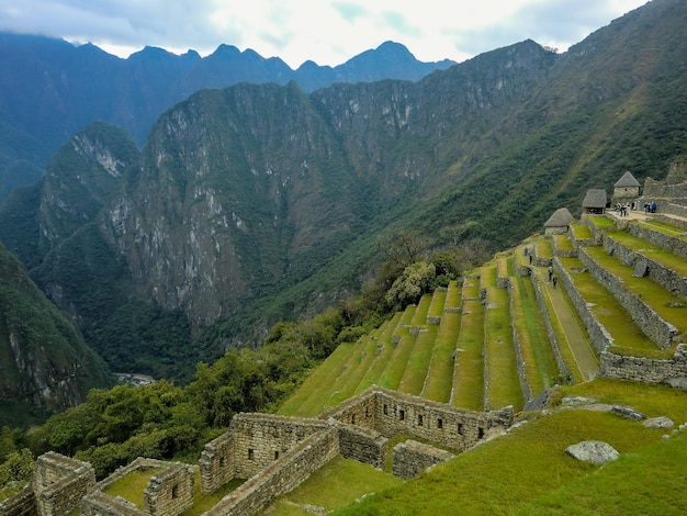 De terrassen of platforms van het Inca-rijk in Machu Picchu Cusco Cuzco Peru