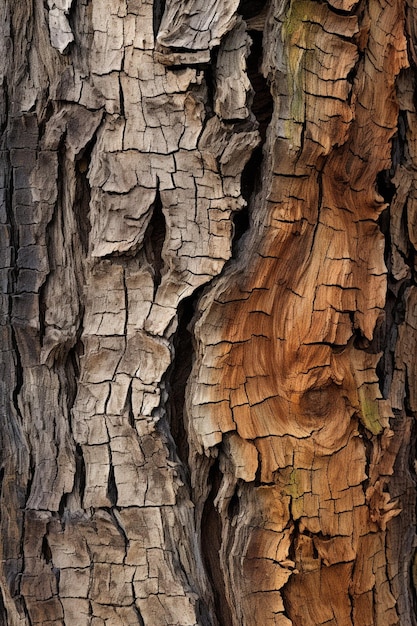 De textuur van een boom is heel oud en heeft een ruwe textuur.