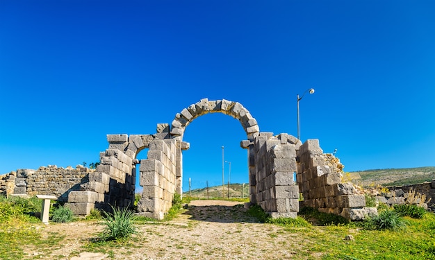 De Tingis-poort in Volubilis, een werelderfgoed in Marokko