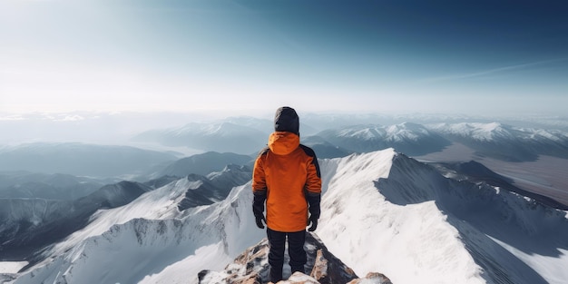 De top van de wereld Een avontuurlijke bergbeklimmer