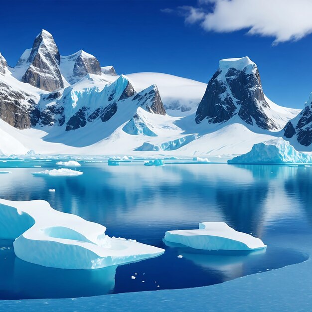De uitgestrekte uitgestrektheid van een opvallende blauwe gletsjer