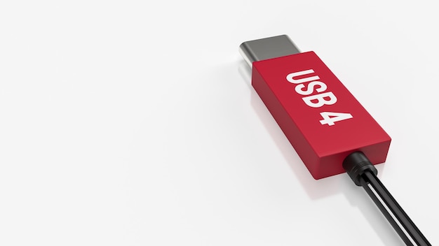 Foto de usb 4 kabel voor technologie concept 3d rendering