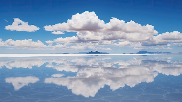 De Uyuni zoutvlaktes Bolivia uitgestrekte witte uitgestrektheid van een andere wereld gecreëerd met Generative AI technologie