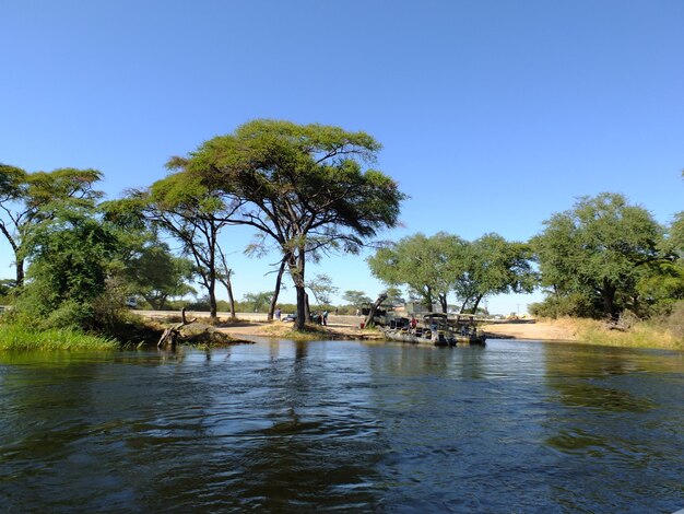 De veerboot op de Zambezi-rivier Botswana