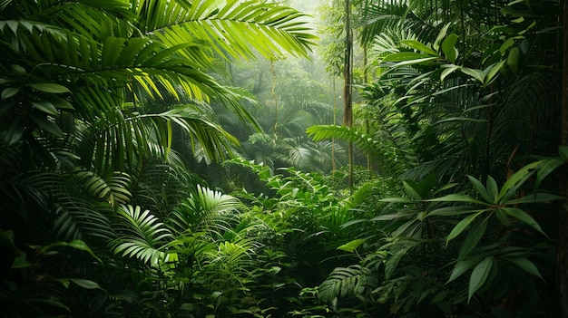 De vegetatie van een tropisch bos