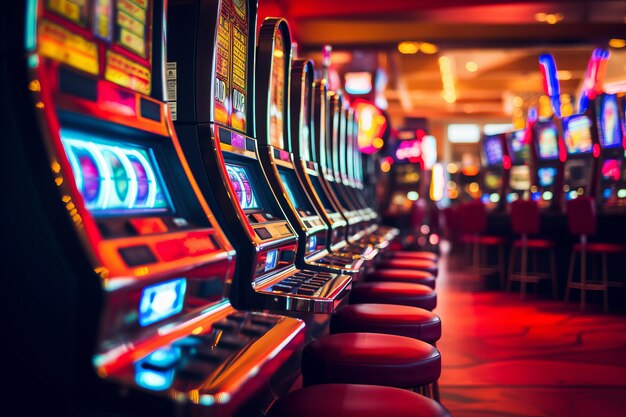 De verbijsterende luchtspiegeling achter de elegante toonbank van casino-slotmachines