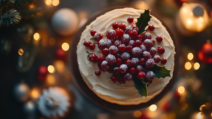 Foto de versierde kerstkoek