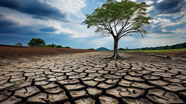 De verwoestende gevolgen van de klimaatverandering Uitdroging en woestijnvorming van de landschappen