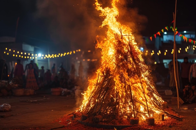 De viering van het Holika Dahan-festival