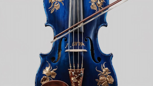 De viool voorzijde zicht op blauw