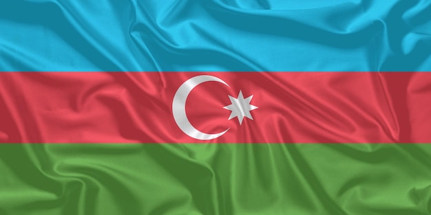 De vlag van Azerbeidzjan die van dichtbij waait