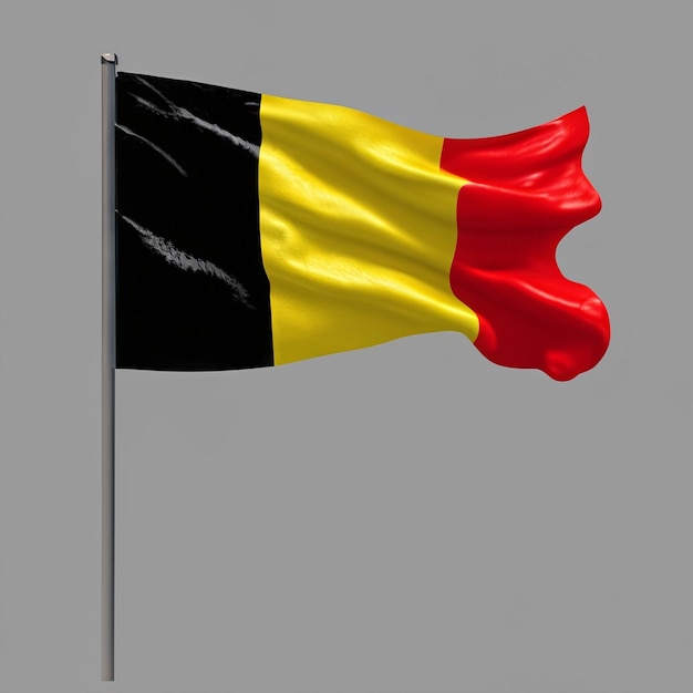 De vlag van België zwaait in zijn kenmerkende kleuren