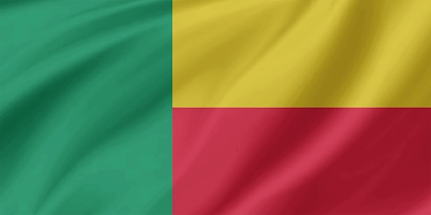 De vlag van Benin zwaait in de wind
