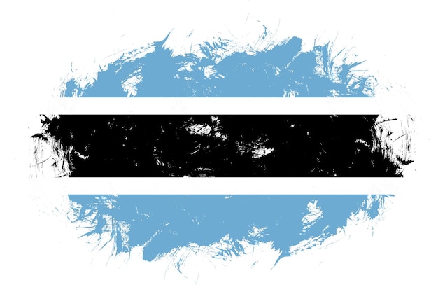 De vlag van Botswana op de abstracte achtergrond van de slagborstel