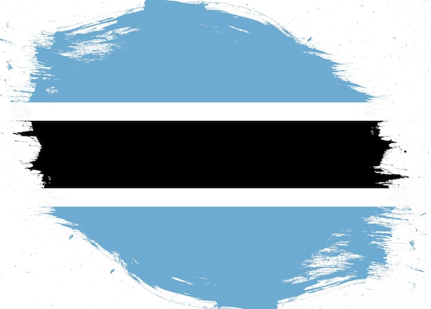 De vlag van Botswana op de verontruste achtergrond van de grungeborstel