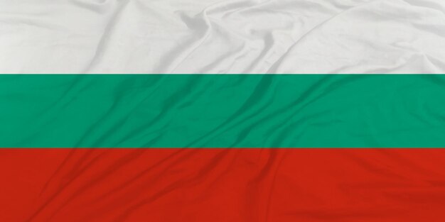 De vlag van Bulgarije die van dichtbij zwaait