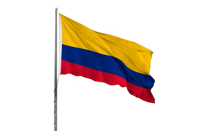 De vlag van Colombia wordt geïsoleerd gehesen.