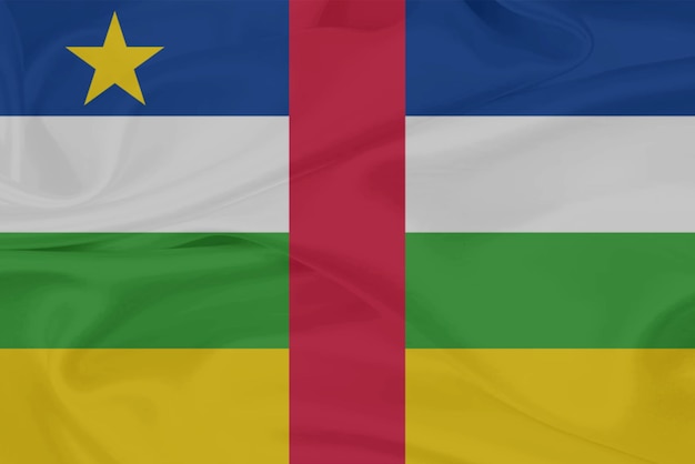 De vlag van de Centraal-Afrikaanse Republiek waait dichtbij