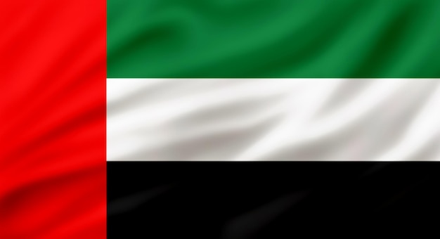 De vlag van de Verenigde Arabische Emiraten vliegt in de wind