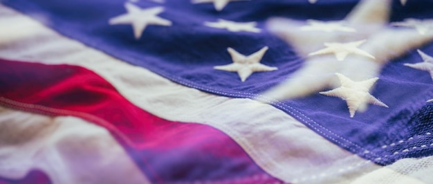 De vlag van de Verenigde Staten van Amerika, het symbool van Amerika, een close-up van de achtergrond.