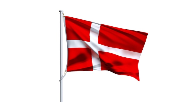De vlag van Denemarken op een doorzichtige achtergrond.