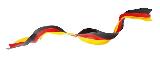 De vlag van Duitsland die op witte 3D achtergrond wordt geïsoleerd geeft terug