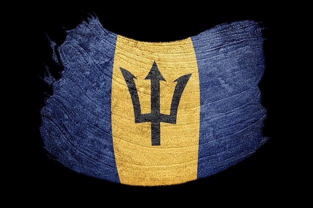 De vlag van GrungeBarbados. Barbados penseelstreek.