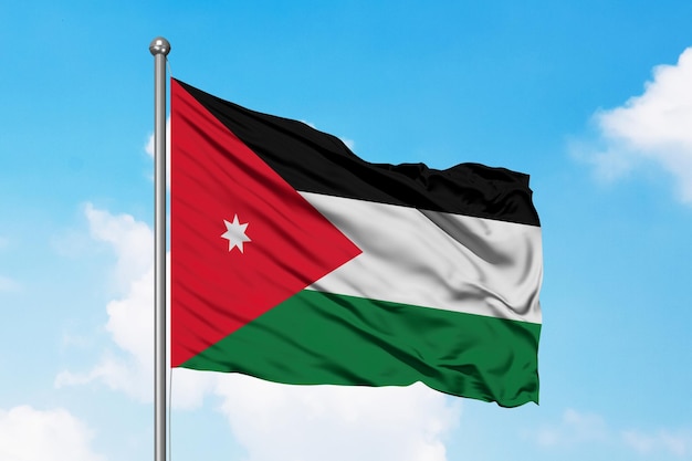 De vlag van het land van Jordanië