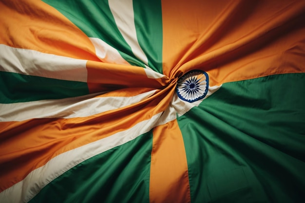 De vlag van India zwaait.