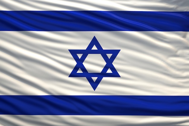 De vlag van Israël zwaaien.